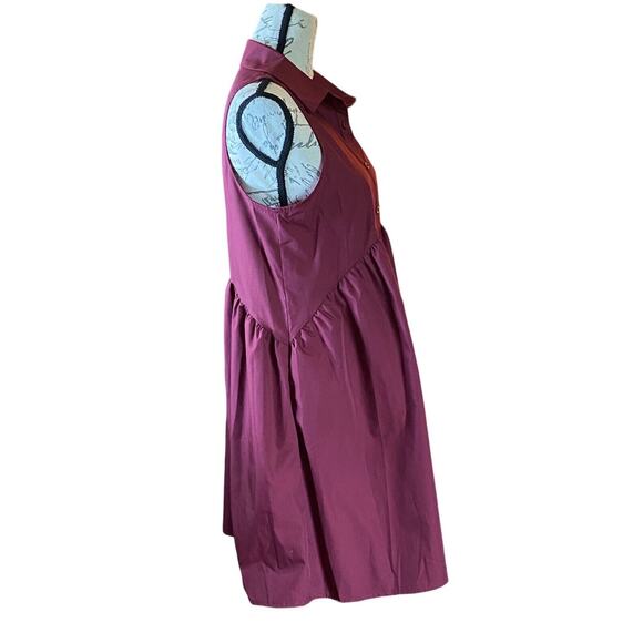 DEEP SELF Women Medium Collared Shirt Dress Casual Loose Button Down Short Dress - Picture 4 of 8